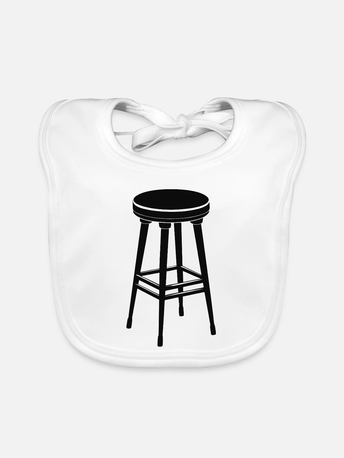 Hocker, Stuhl Barhocker - Baby Bio-Lätzchen - Weiß - Vorne