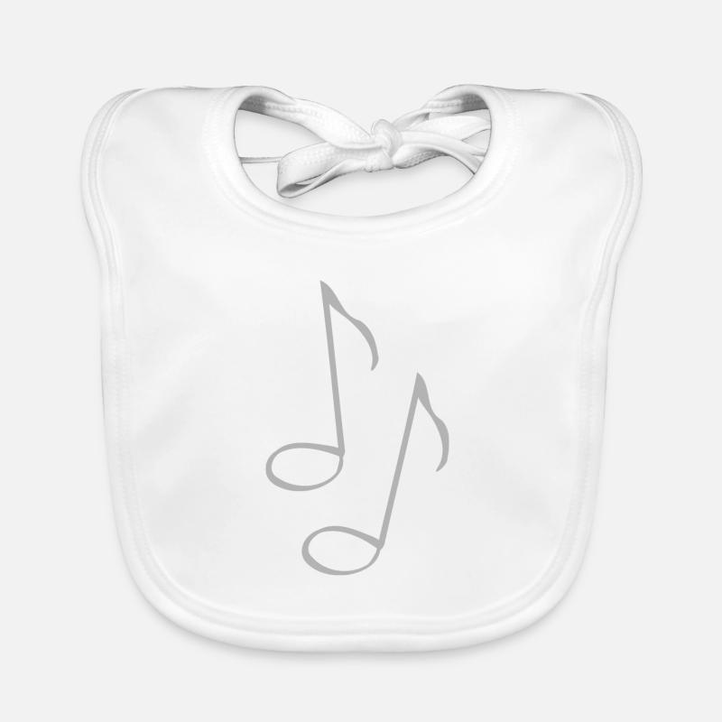 Eighth notes grey Organic Baby Bibs