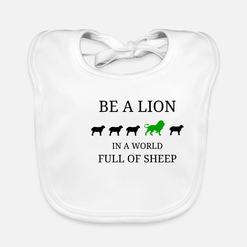 Sei ein Löwe in einer Welt voller Schafe Baby Bio-Lätzchen