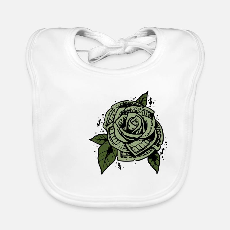 Fleur de billet d'argent dollar Bavoir bio Bébé