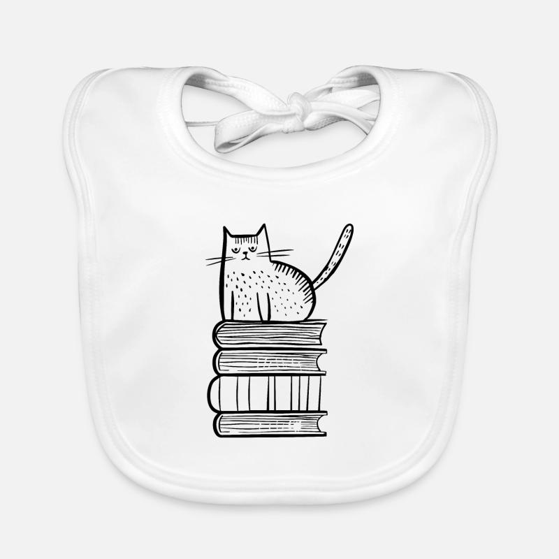 Chat avec des livres Bavoir bio Bébé