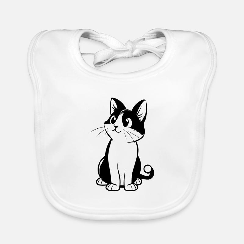 Chat, Dame Chat, Amoureux Des Chats, Visage De Chat Bavoir bio Bébé