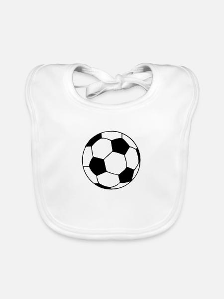 Ballon de football. - Bavoir bio Bébé - blanc - Devant