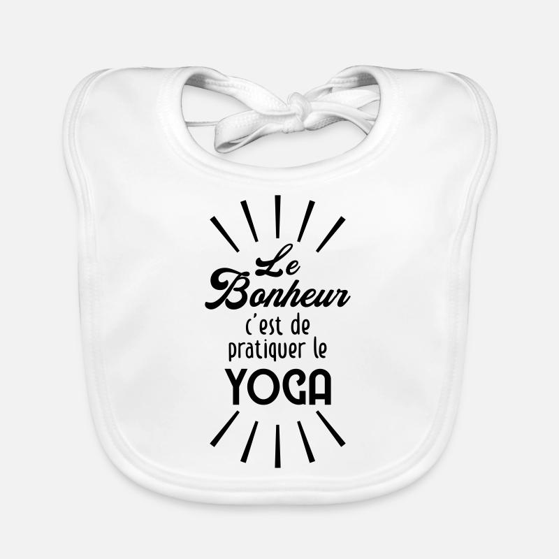 Le Bonheur c'est de pratiquer le Yoga ! Bavoir bio Bébé