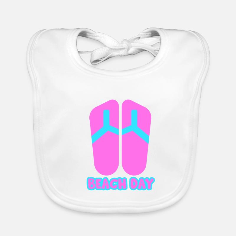 Beach Day Flip Flop in rosa/blau Baby Bio-Lätzchen
