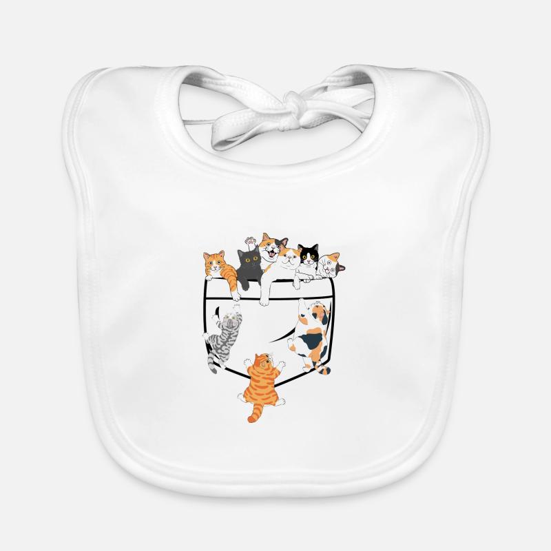 Chats mignons grimpant - idée cadeau original Bavoir bio Bébé