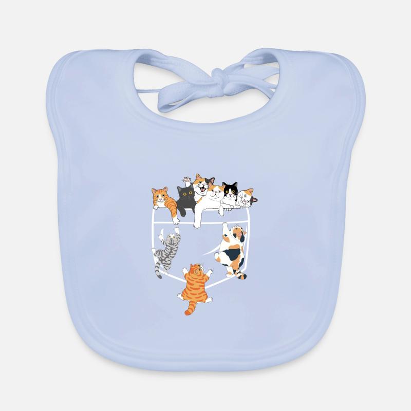 Süße Katzen klettern - originelle Geschenkidee Baby Bio-Lätzchen