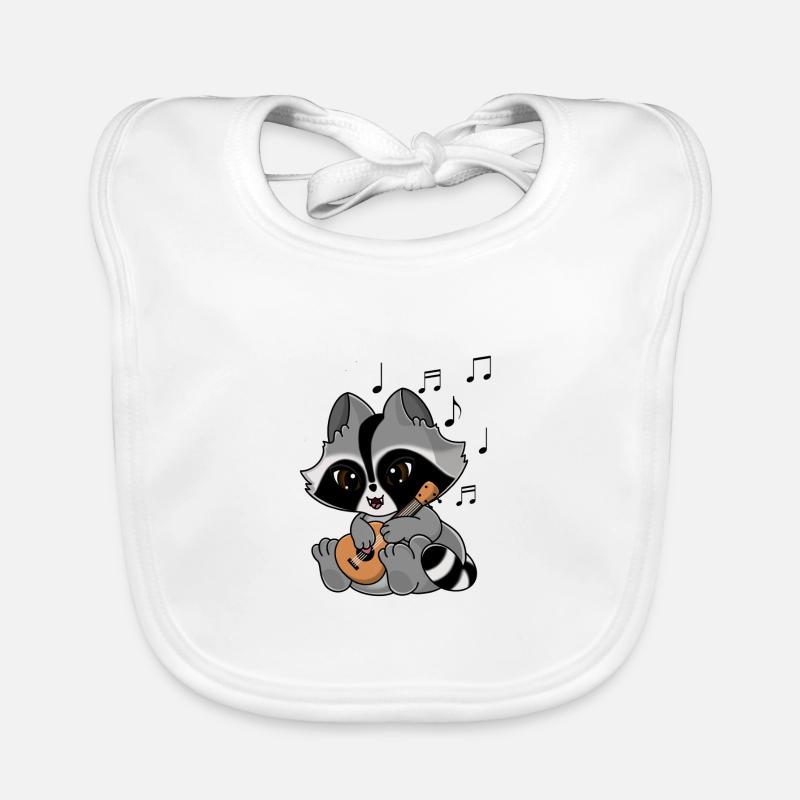 Snuggles der Waschbär spielt Gitarre Baby Bio-Lätzchen