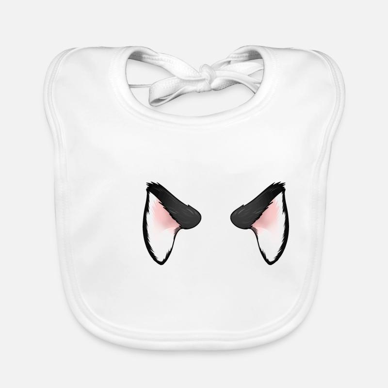 Schwarze Katzenohren Baby Bio-Lätzchen