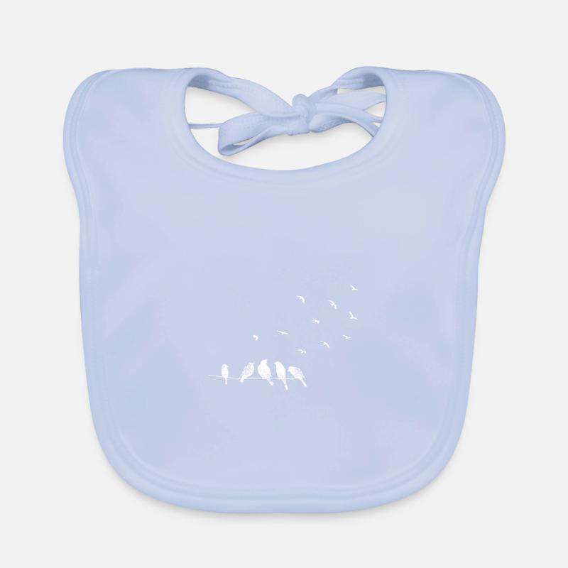 Bird migration in white Organic Baby Bibs