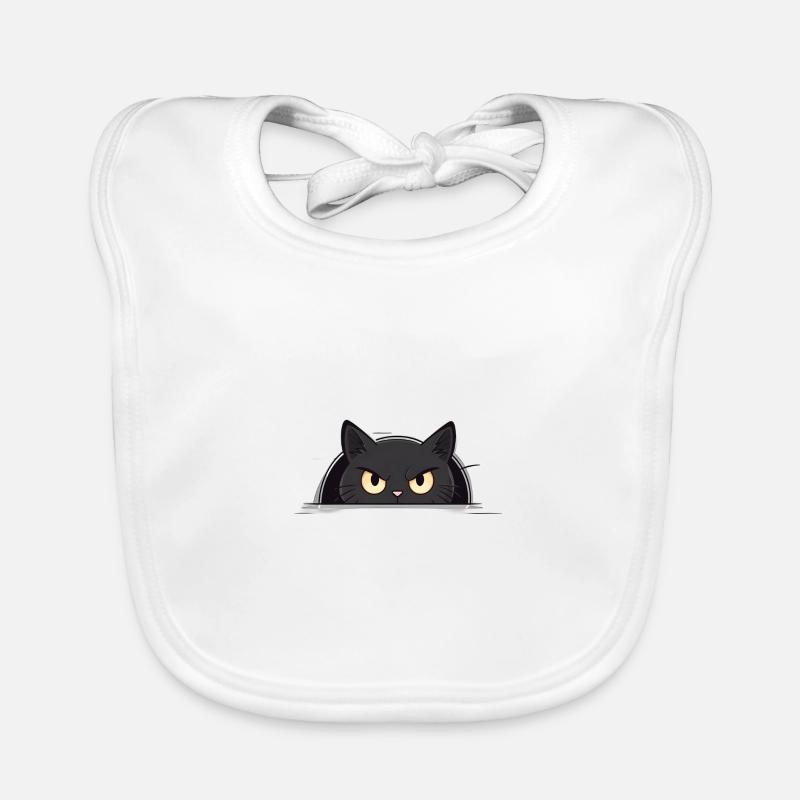Neugierige Schwarze Katze Baby Bio-Lätzchen