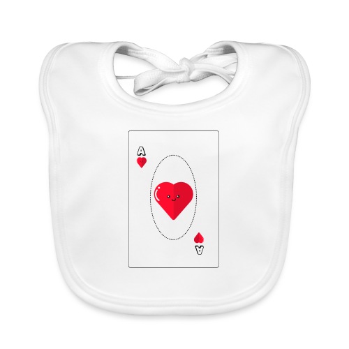 poker heart - Babero de algodón orgánico para bebés