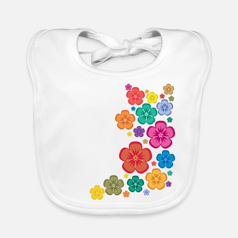chemise floraux - Bavoir bio Bébé - blanc