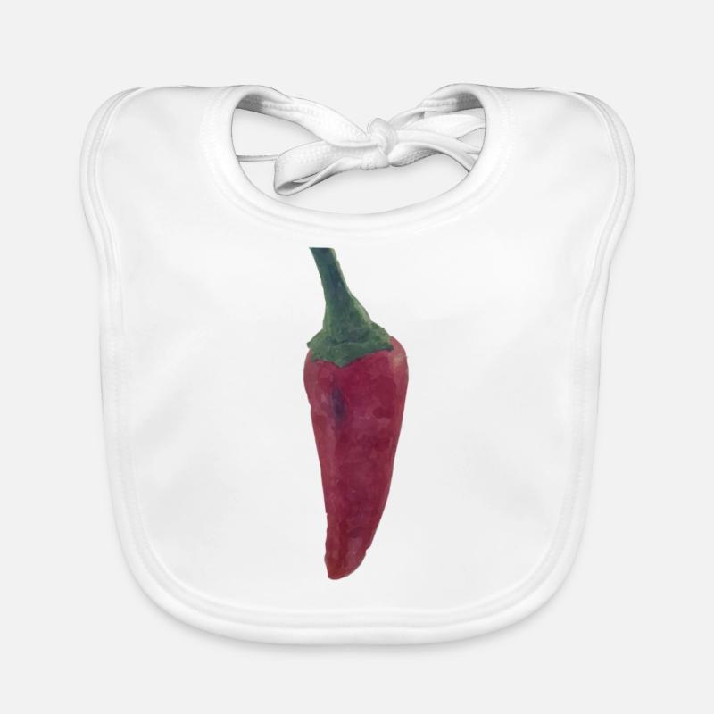 Red Pepper, Rote Pepperoni, Chilischote, Peperoni Baby Bio-Lätzchen