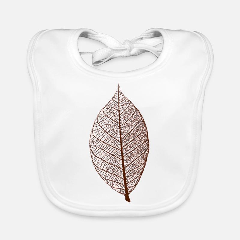 leaf tree forest skeleton pattern nerve love heart Organic Baby Bibs