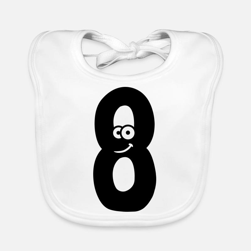 Numéro 8 huit comic animé visage fun Bavoir bio Bébé