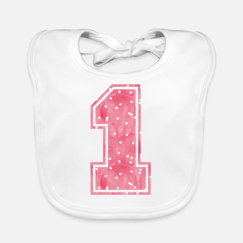 Eins - 1 - One - One Year, Ein Jahr Baby Bio-Lätzchen