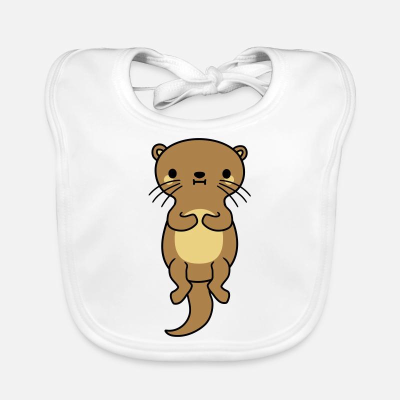 nice floating otter Organic Baby Bibs