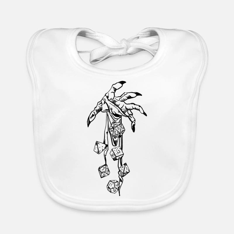 JDR - Hand of the game master - rpg Dices Organic Baby Bibs