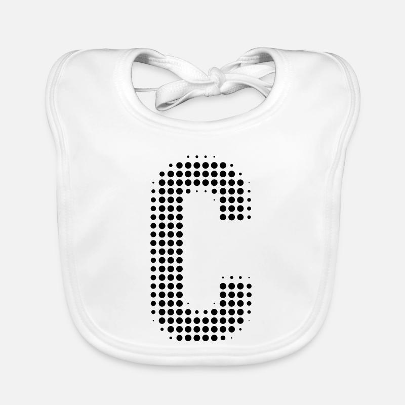 C letter dots grid Organic Baby Bibs