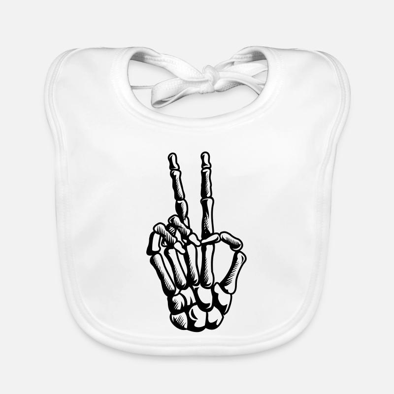 Peace Zeichen, Handzeichen Baby Bio-Lätzchen