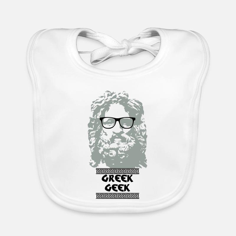 Greek Geek - Baby Bio-Lätzchen - Weiß