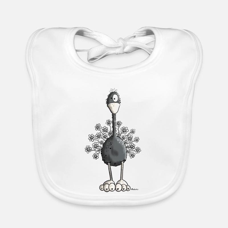 Vogelstrauß mit Blumen Baby Bio-Lätzchen