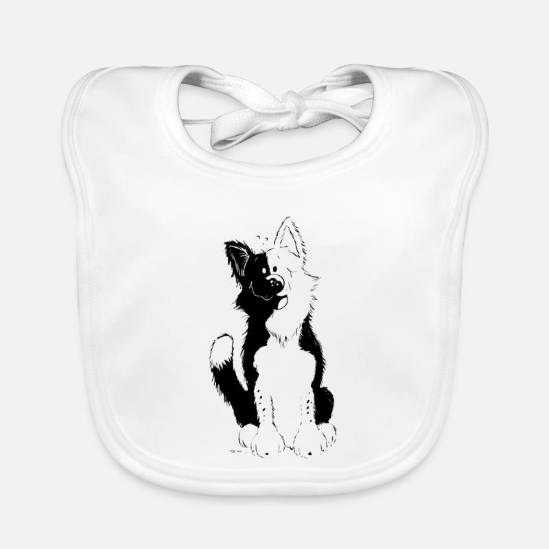 Cute Border Collie Bavoir bio Bébé