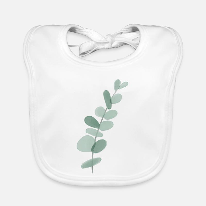 Eukalyptus - Baby Bio-Lätzchen - Weiß