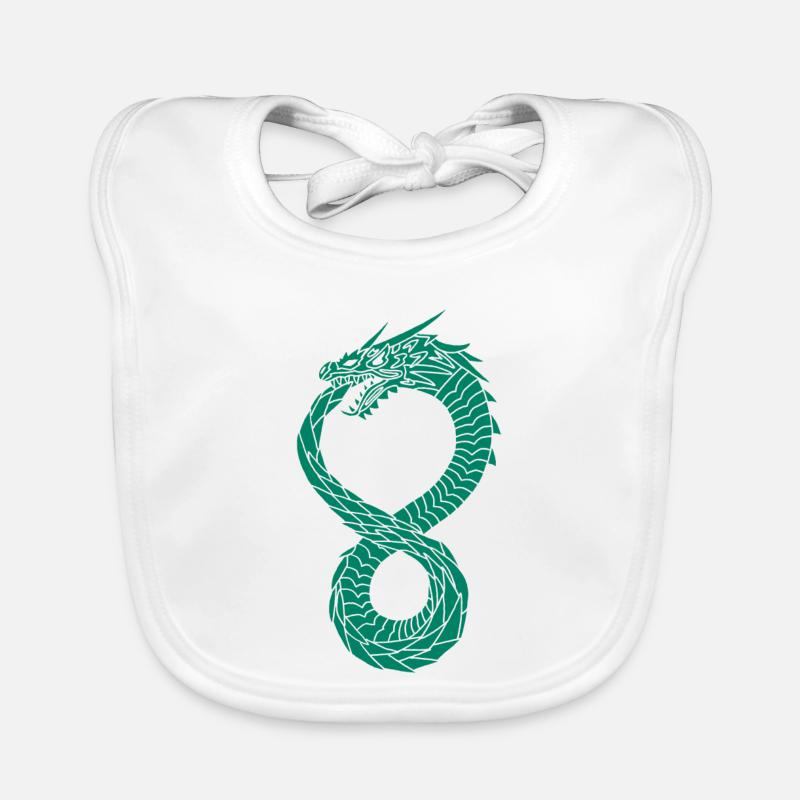 Green Infinite Dragon Organic Baby Bibs