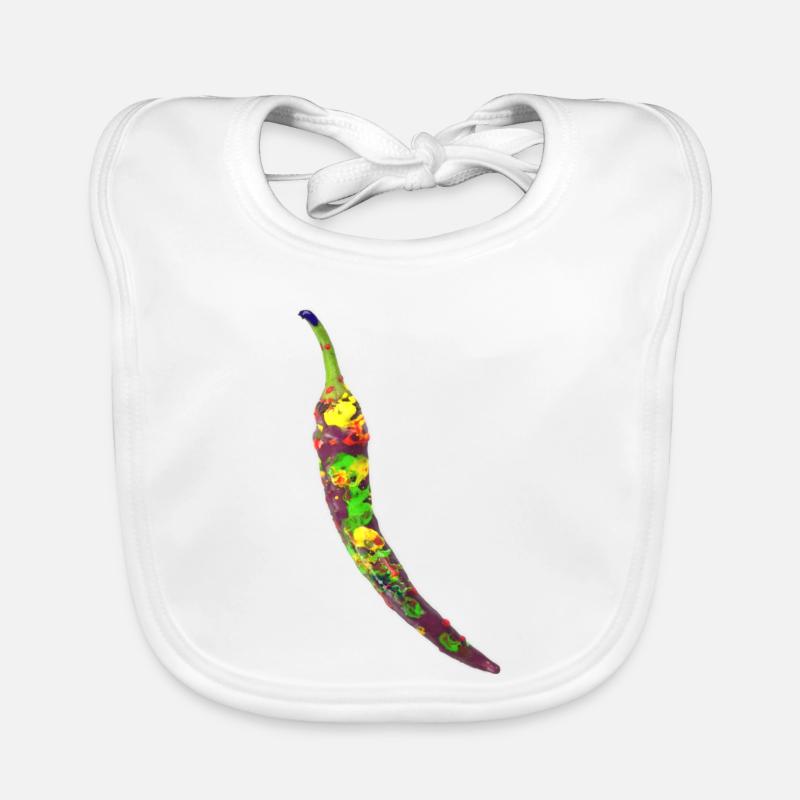 Chili Farbexplosion Illustration Baby Bio-Lätzchen