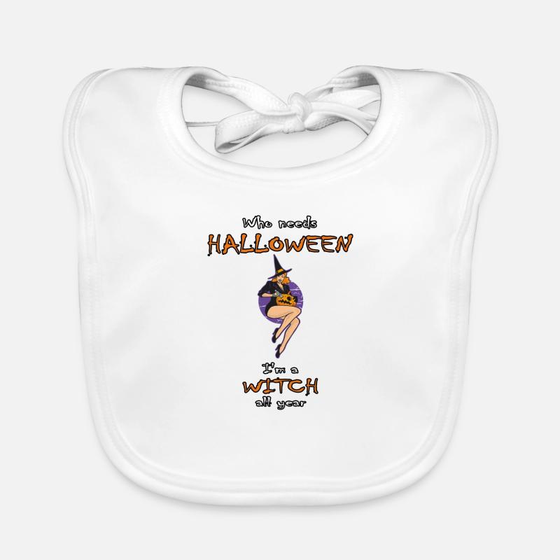 Cute Halloween Witch Organic Baby Bibs