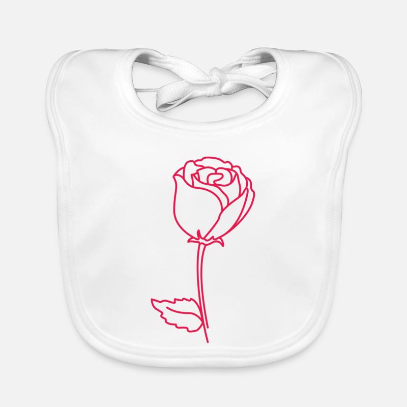 Rosenumriss Neonpink Baby Bio-Lätzchen