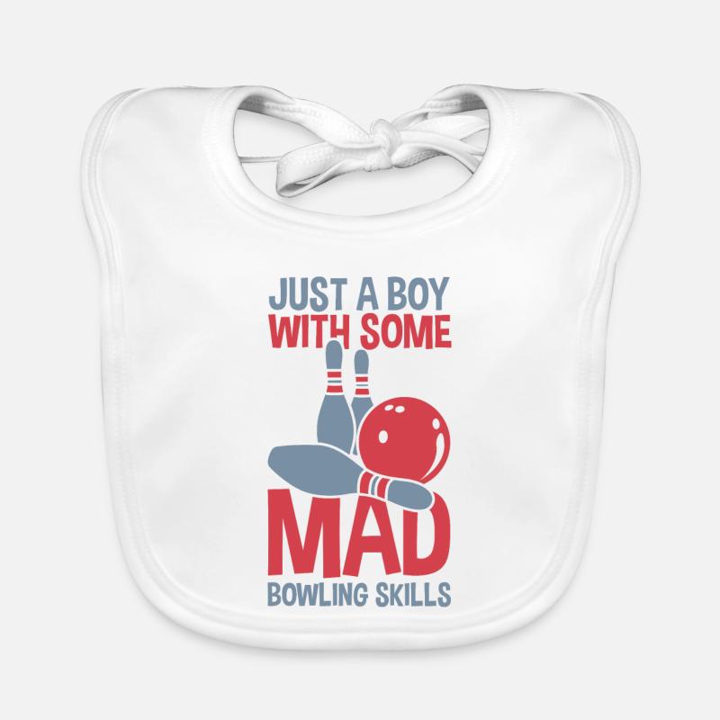 Bowling Junge Baby Bio-Lätzchen