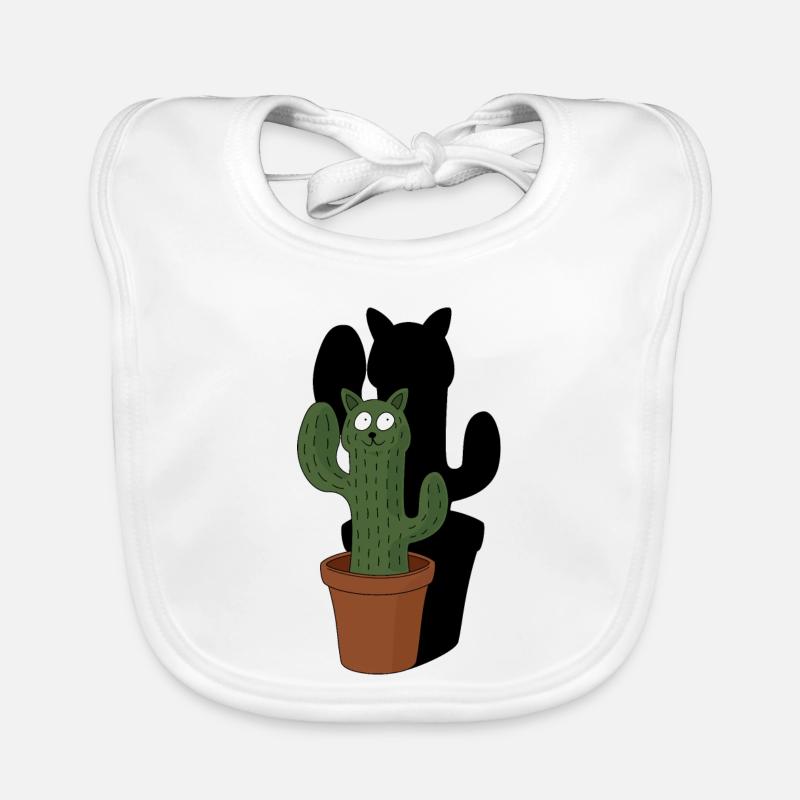 Chat comme cactus dans un pot de fleurs avec de l’ombre Bavoir bio Bébé