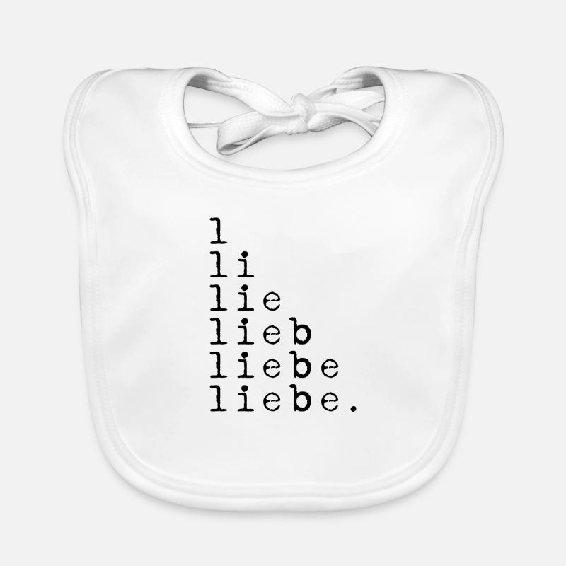 L LI LIE AMOUR AMOUR AMOUR. Noir de déclaration Bavoir bio Bébé