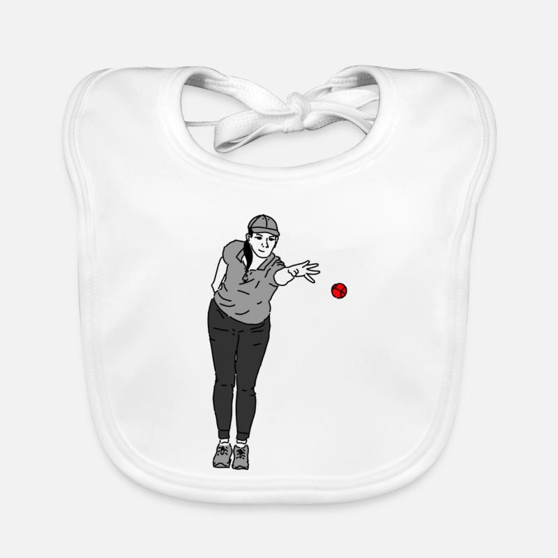 Petanque Spielerin Linkshänderin Baby Bio-Lätzchen