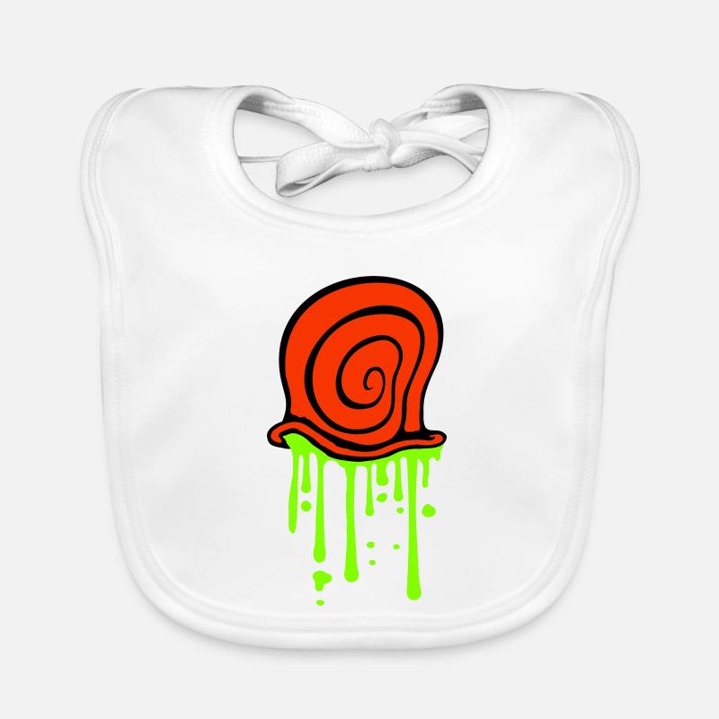 Snail shell, snail, slime, disgusting, slimy Organic Baby Bibs
