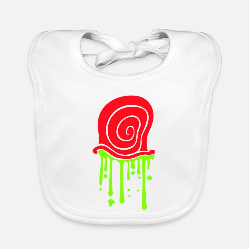 Snail shell, snail, slime, disgusting, slimy Organic Baby Bibs