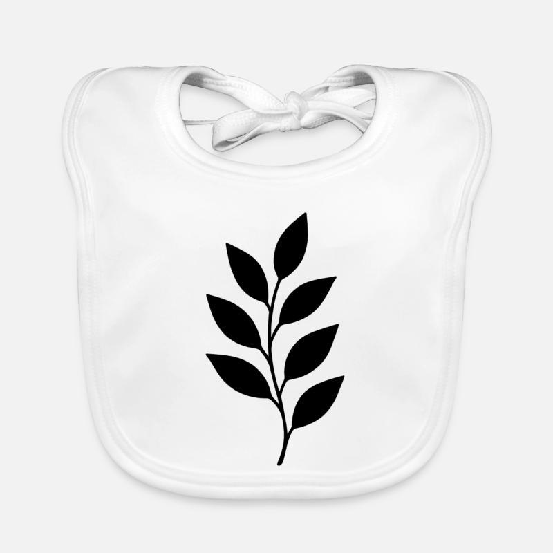 Branche en silhouette de feuille noire Bavoir bio Bébé