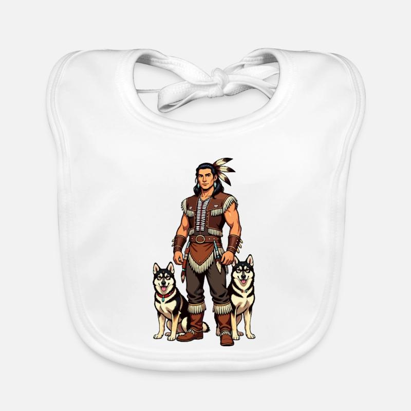 Indian with Husky dogs Organic Baby Bibs
