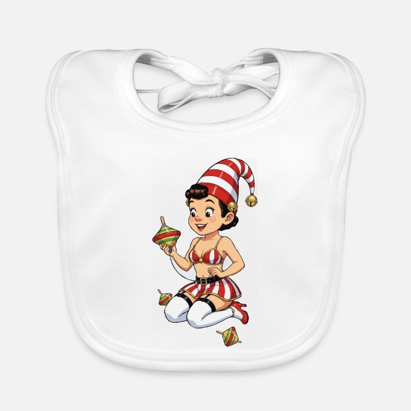 Leprechaun-Mädchen mit Kreisel Baby Bio-Lätzchen