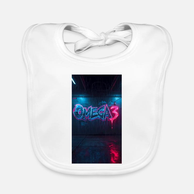 Omega3 Neon Graffiti Organic Baby Bibs