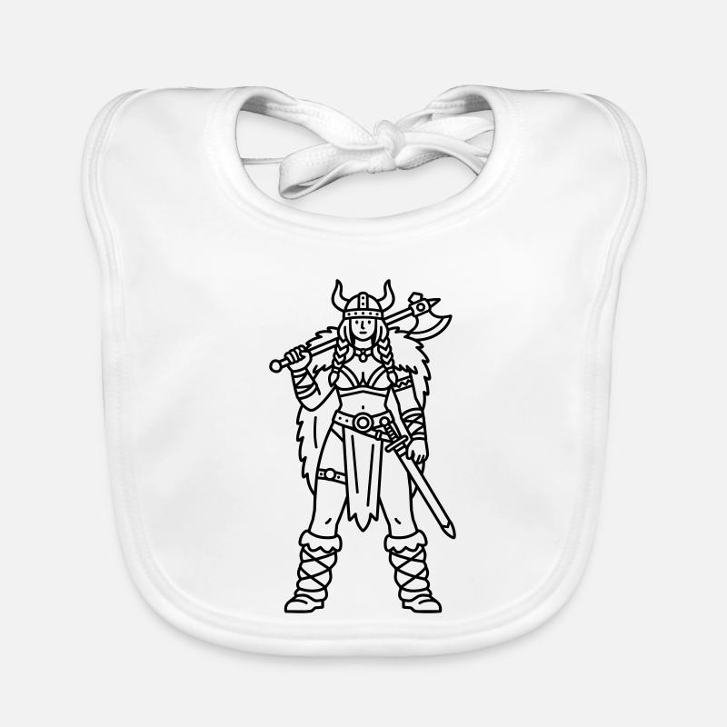 Wikingerfrau Baby Bio-Lätzchen