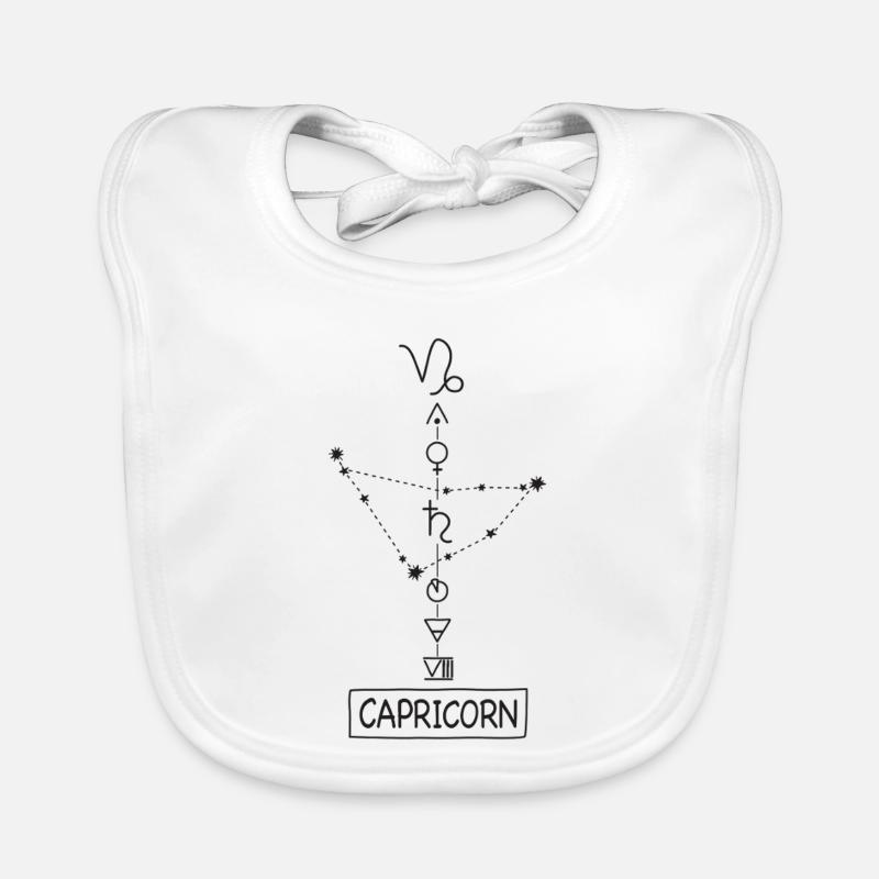 Capricorn - Steinbock Sternzeichen - schwarz Baby Bio-Lätzchen