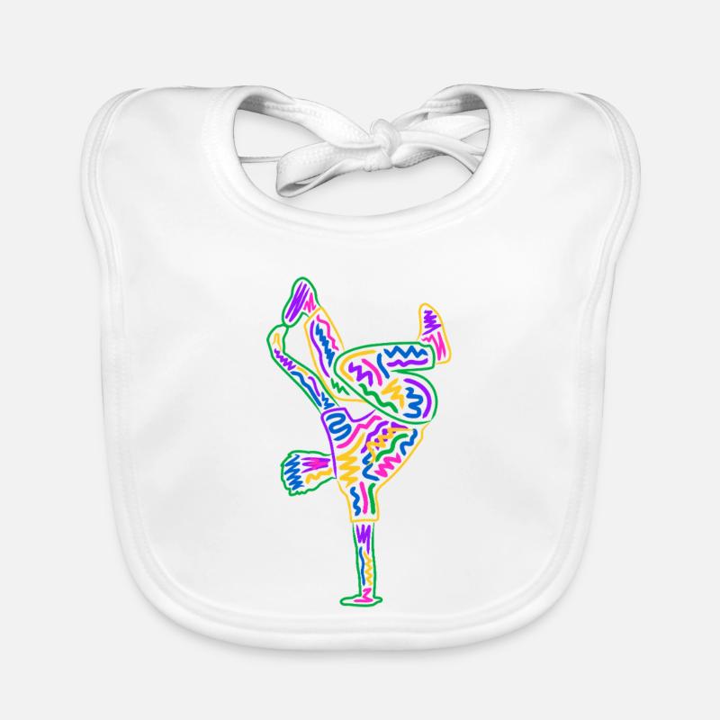 Breakdancer Breakdancer Breakdance Boys Colorés Breakdance Bavoir bio Bébé