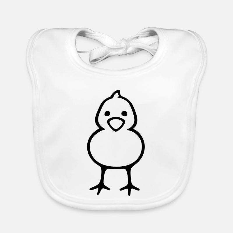Poussin - Bavoir bio Bébé - blanc