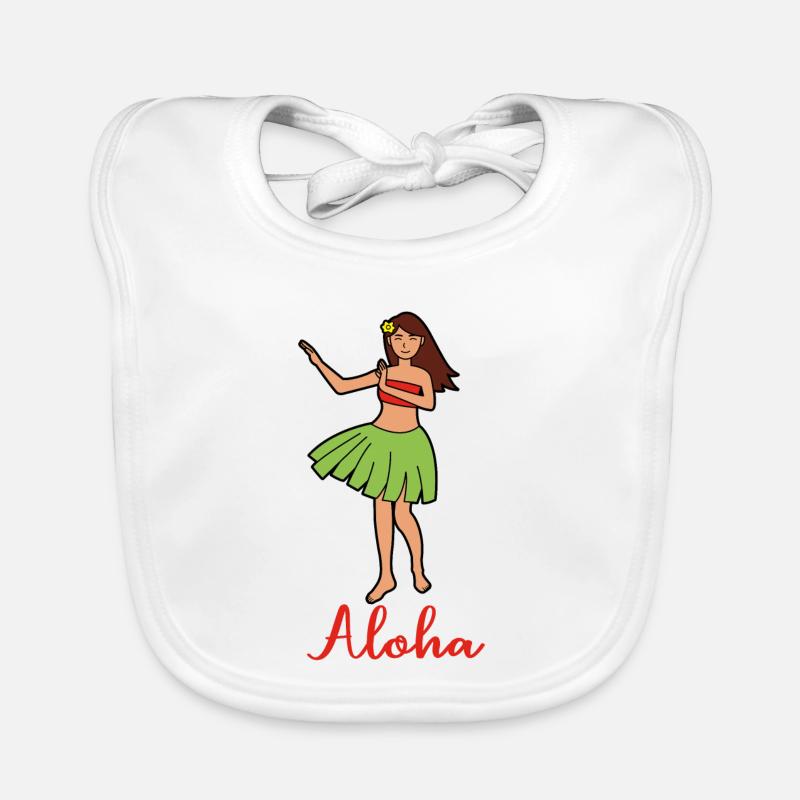 ALOHA Mädchen - Baby Bio-Lätzchen - Weiß
