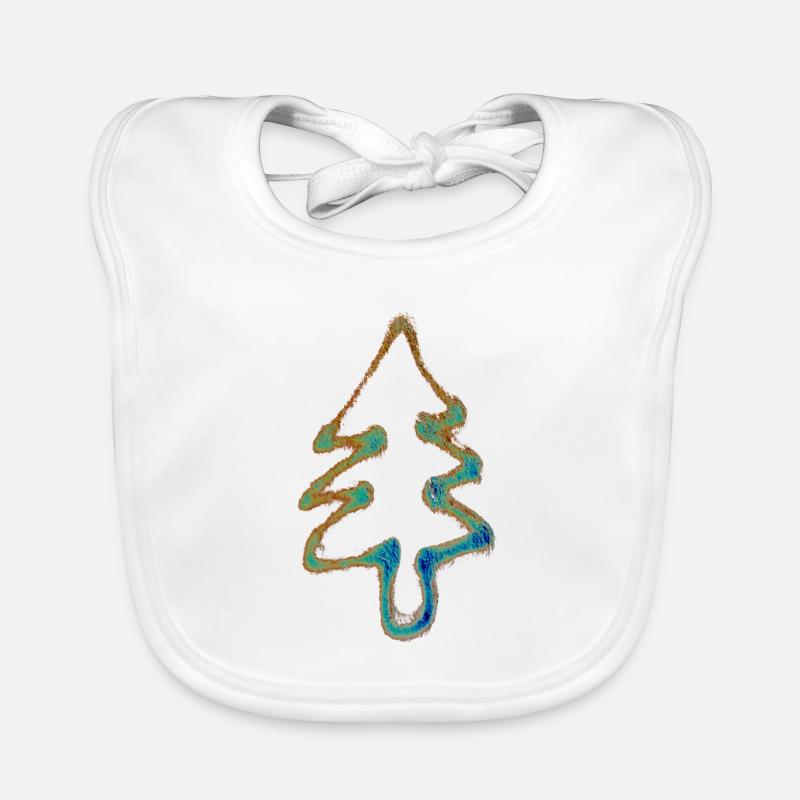 Christmas Tree False Colors Organic Baby Bibs