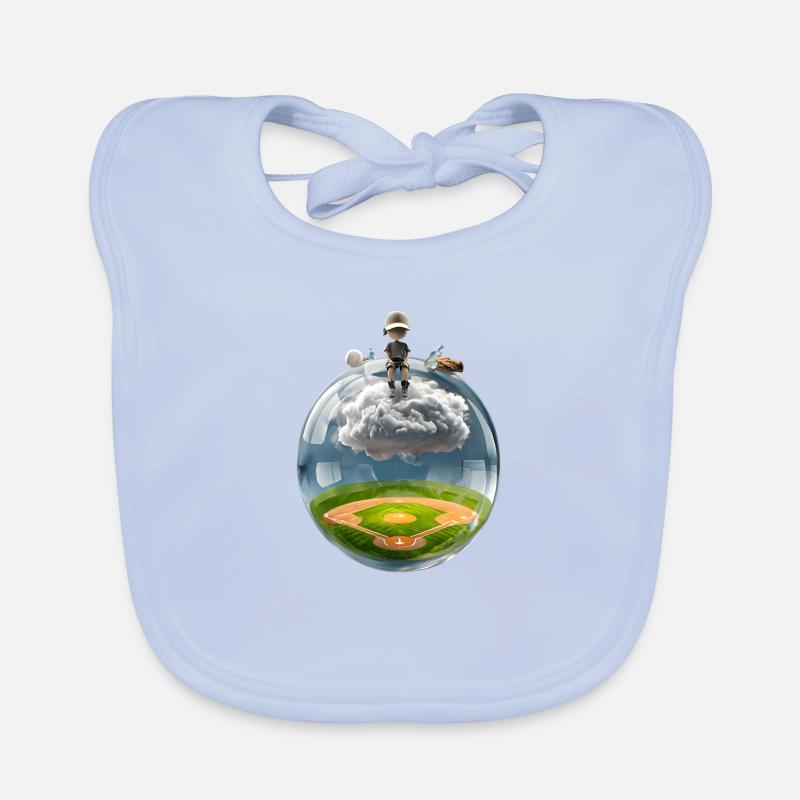 Surreale Glaskugel mit Baseballfeld Baby Bio-Lätzchen